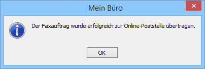 online-poststelle erfolgreich versendet