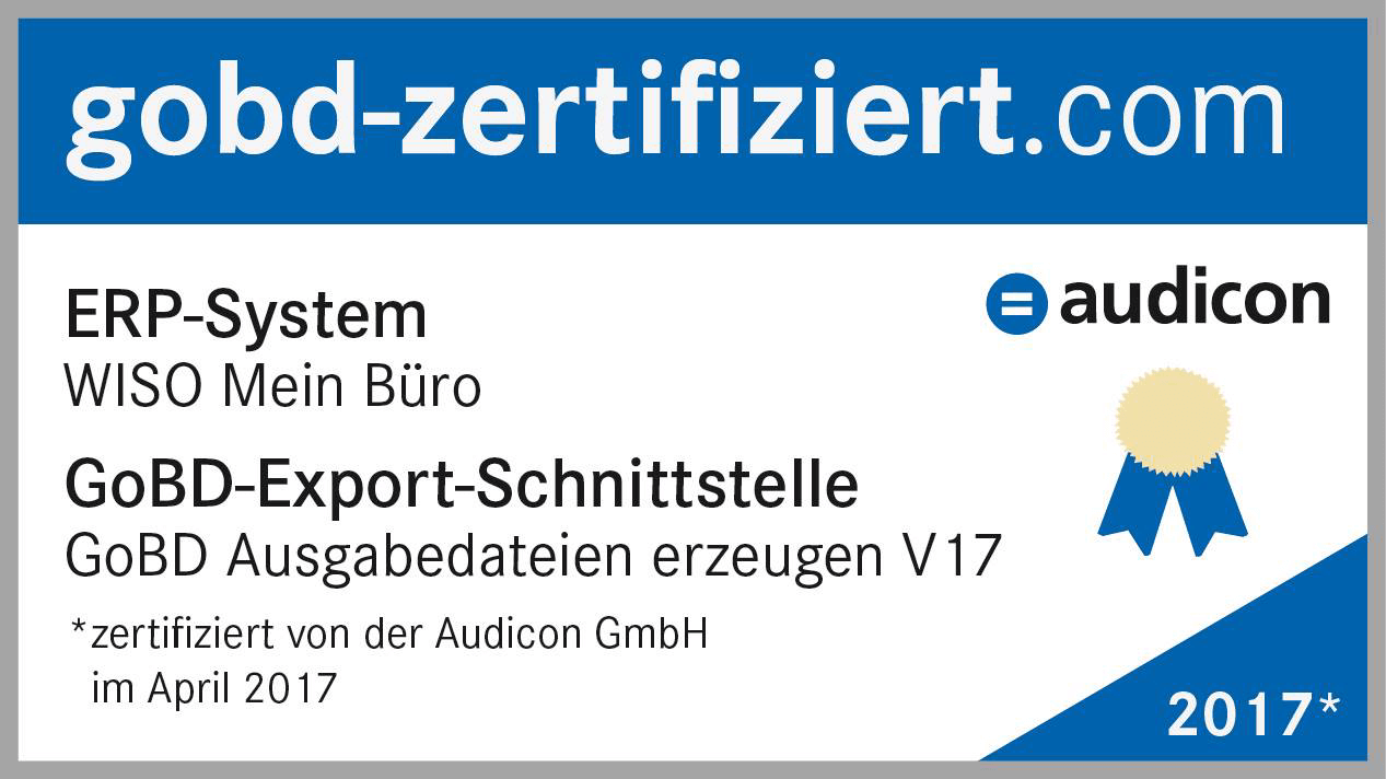 WISO MeinBüro ist von Audicon GoBD zertifiziert