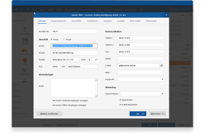 Kundeninformationen hinterlegen in der Bürosoftware MeinBüro