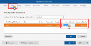 Lohnanteil in WISO MeinBüro ausweisen