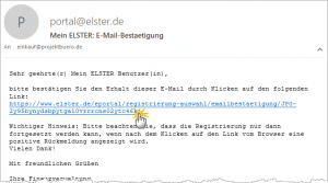 Elster E-Mail Bestätigung