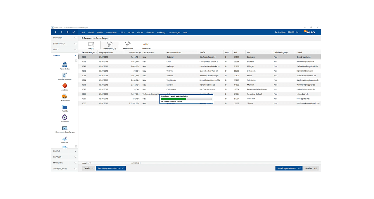 Modul Webselling - MeinBüro - Slider