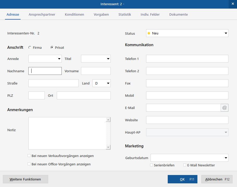 CRM | MeinBüro Bürosoftware