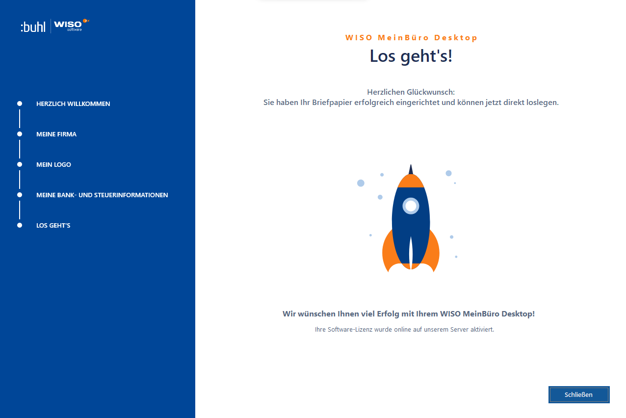 Herzlichen Glückwunsch: Sie haben Ihr Briefpapier erfolgreich eingerichtet und können jetzt direkt loslegen.