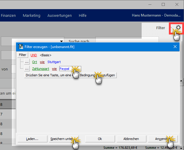 Benutzerdefinierte Kombinationsfilter So nutzen Sie die mächtige MeinBüro-Findmaschine