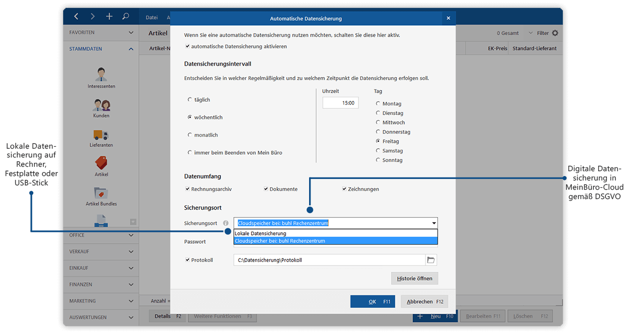 Automatische Datensicherung mit Sicherung+