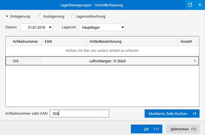 Lagerbewegungen per EAN-Scanner erfassen - Mit MeinBüro und dem Modul Lager