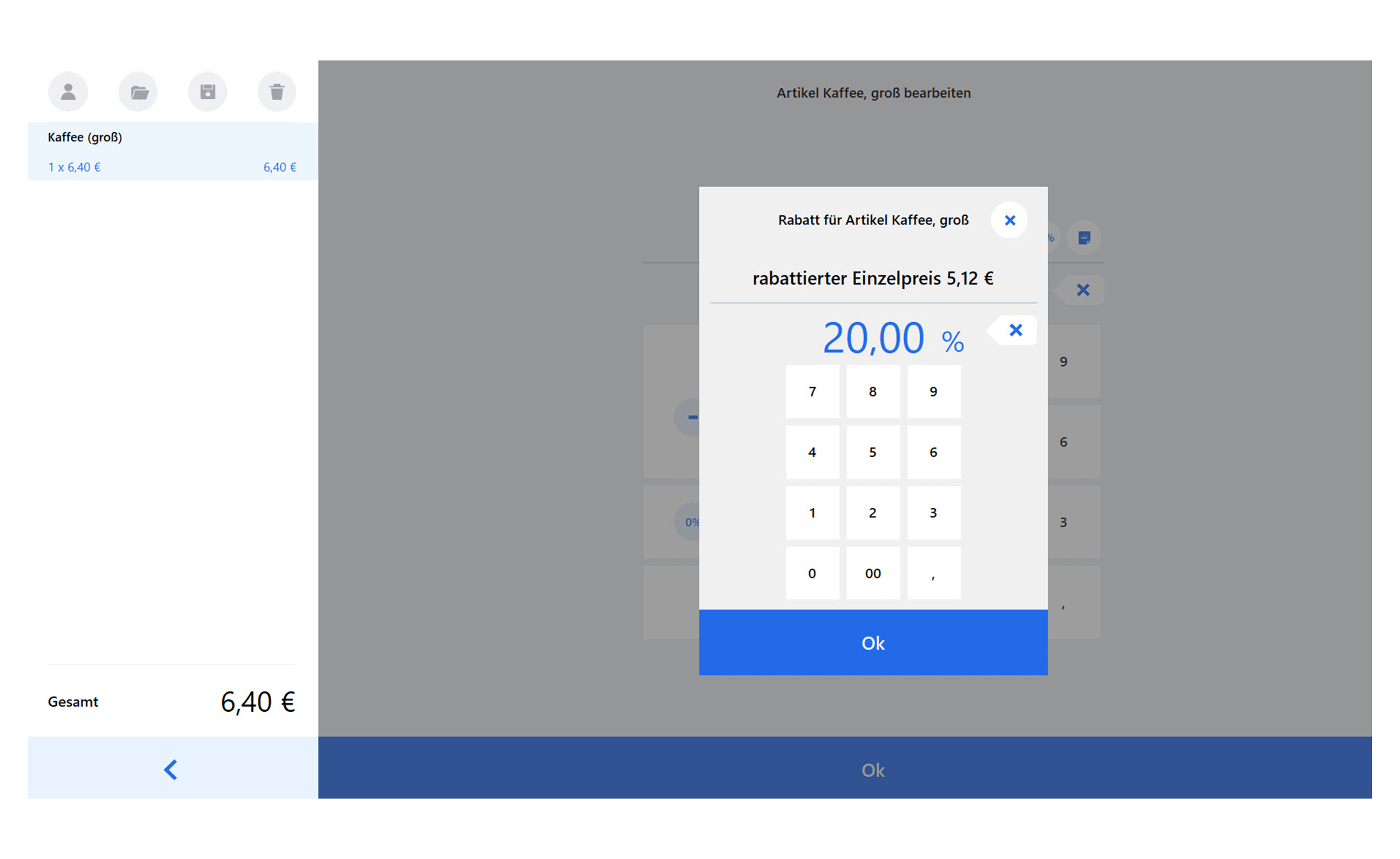 Mit dem Modul Kasse von meinBüro verbuchen Sie Rabatte am POS!