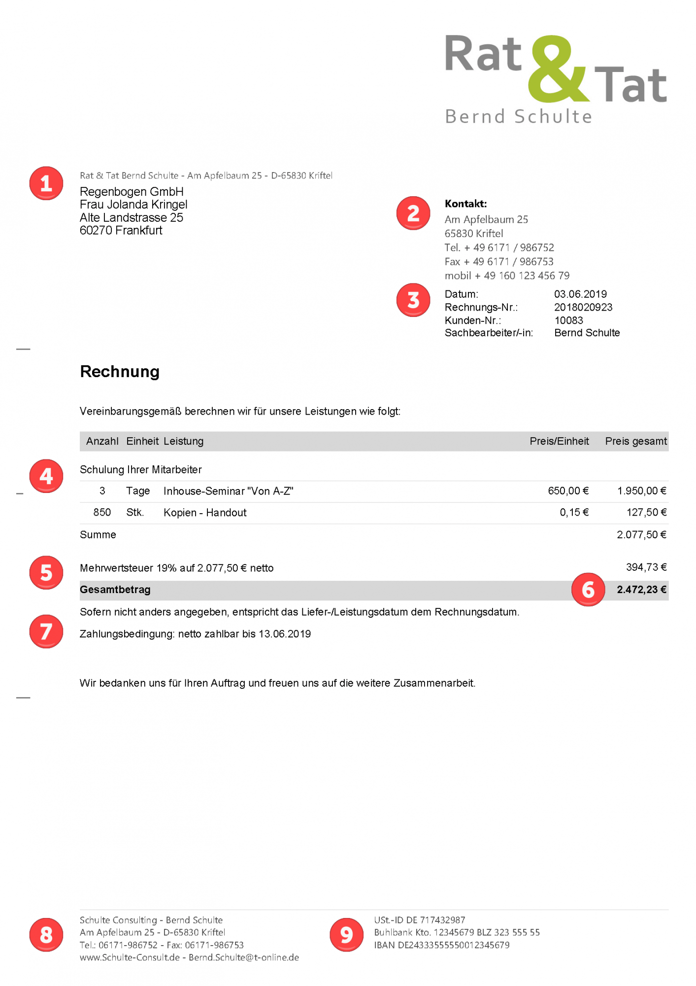 Wie schreibt man eine Rechnung? - Einfaches Schreiben, einfaches Lesen