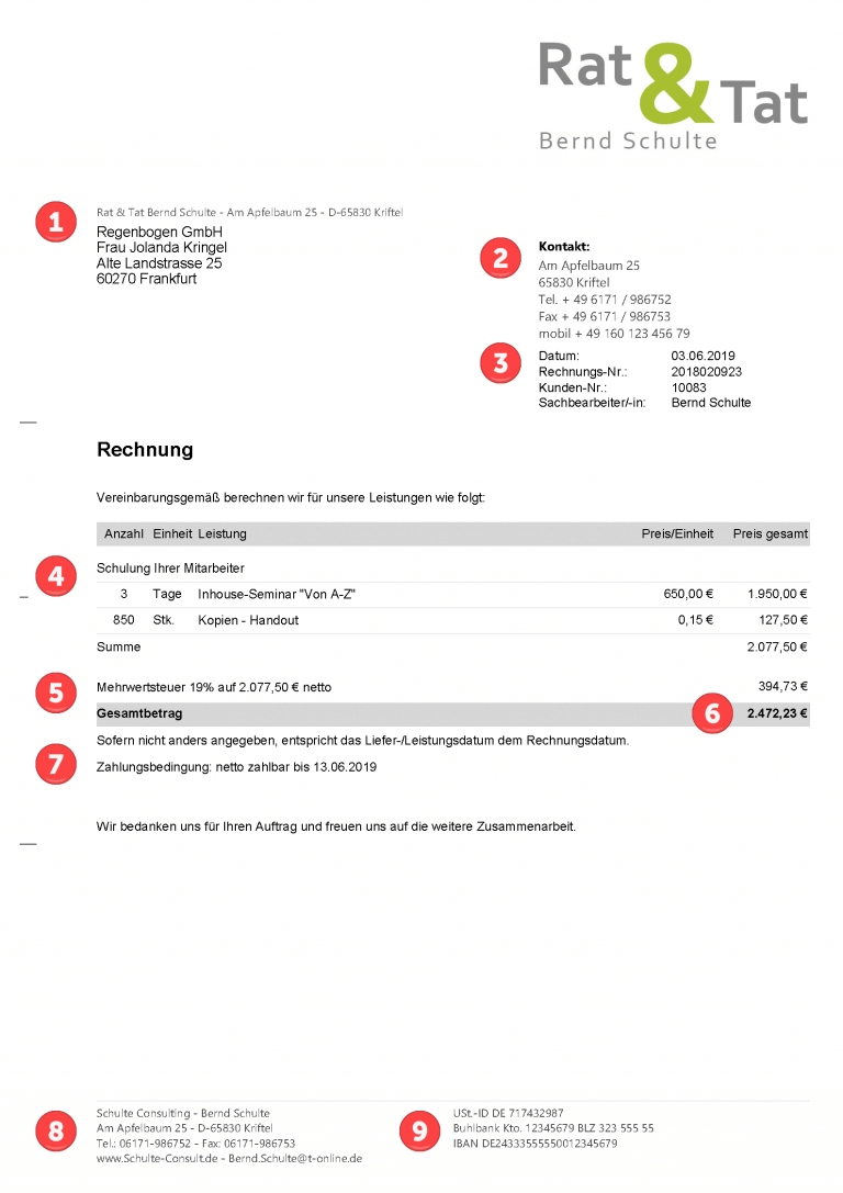 Rechnung schreiben Was muss ich wissen?