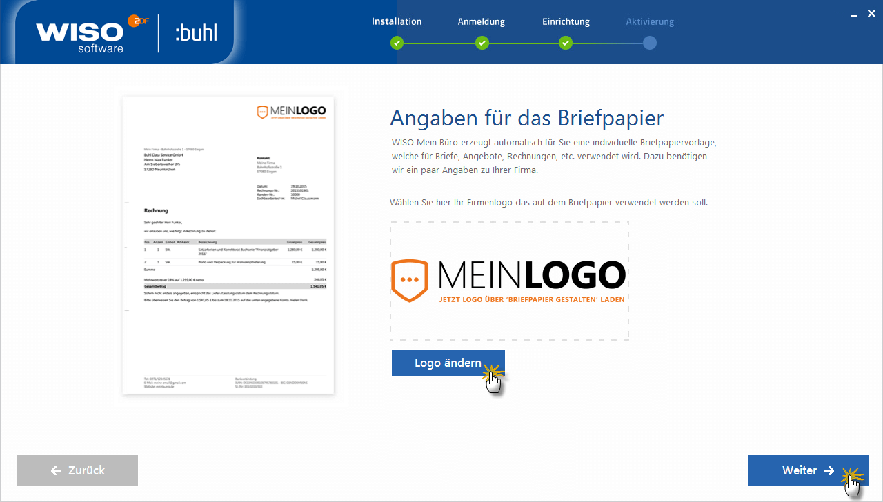 Logo in Briefpapier einbinden