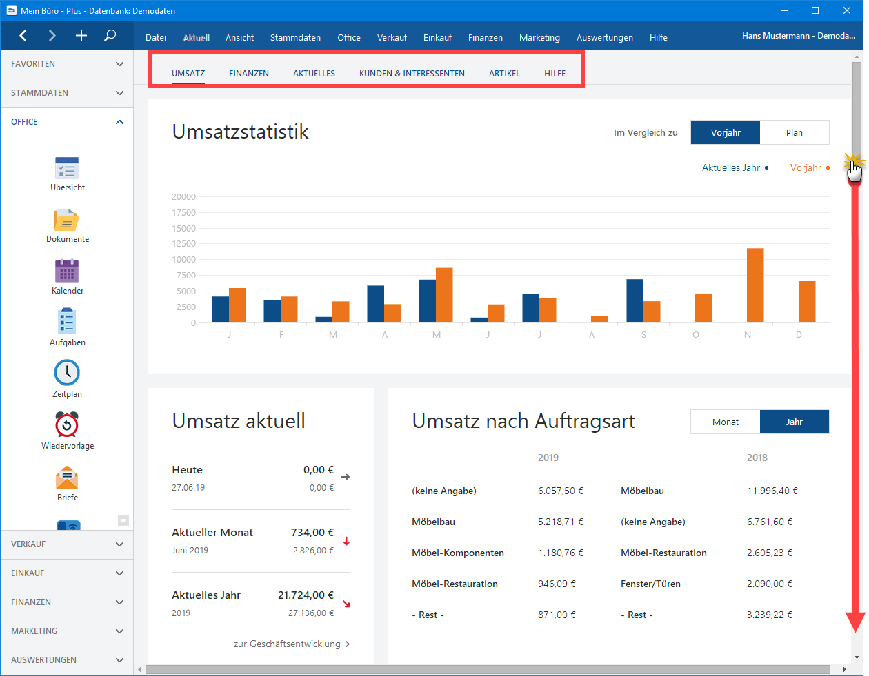 Office-Übersicht Anschicht