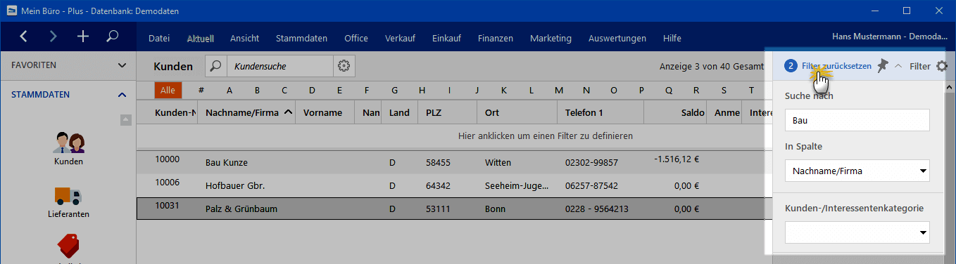 Suche über Datei