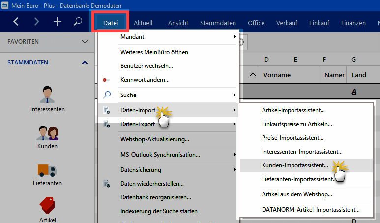 Kundenimport-Assistent
