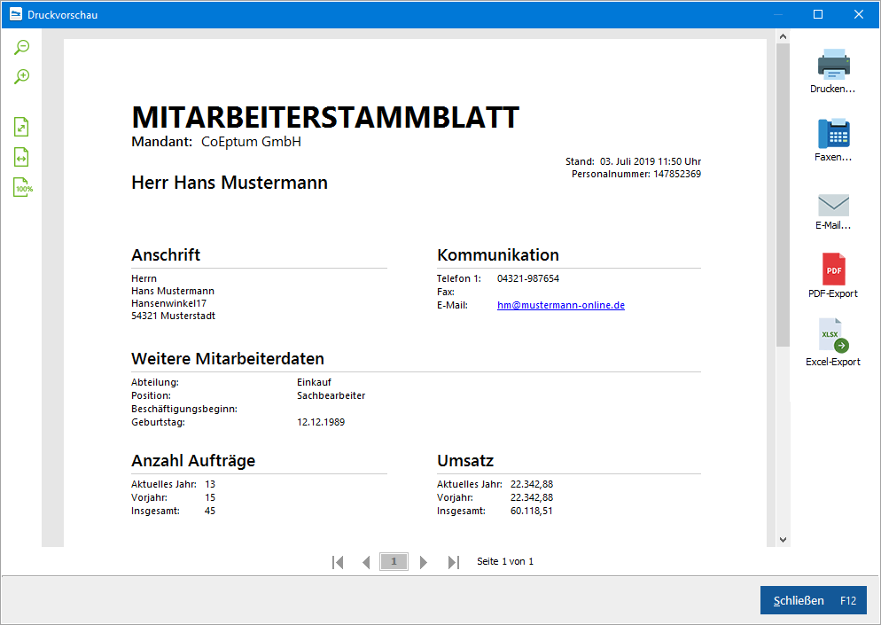 Mitarbeiterstammblatt anlegen