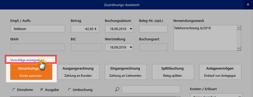 Hilfe des Zuordnungs-Assistenten