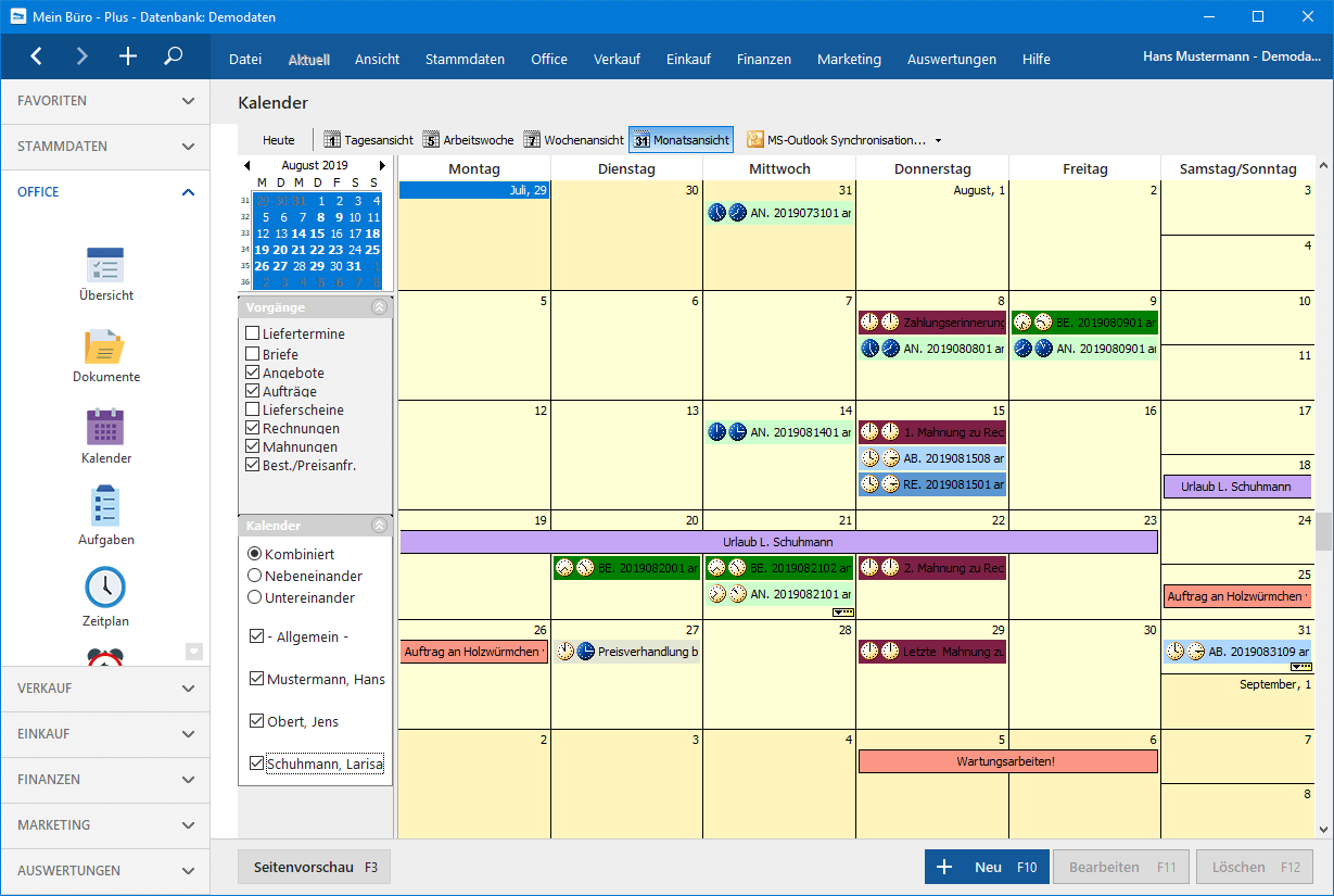 MeinBüro Termin Kalender