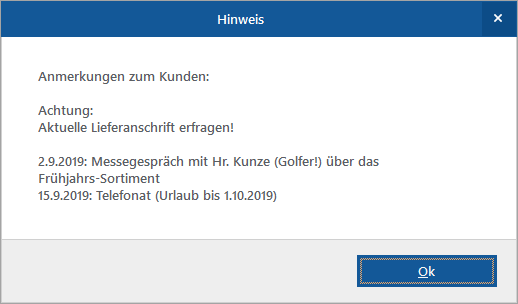 Meldung: Anmerkungen zum Kunden