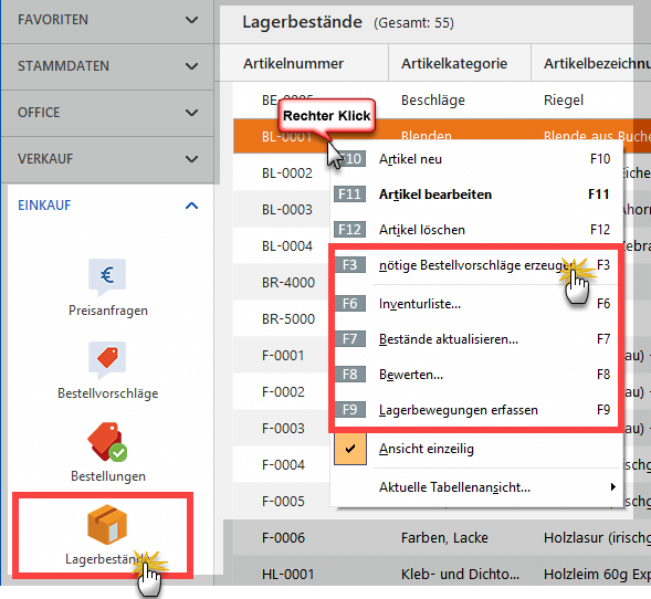 Bestellungen  MeinBüro-Handbuch