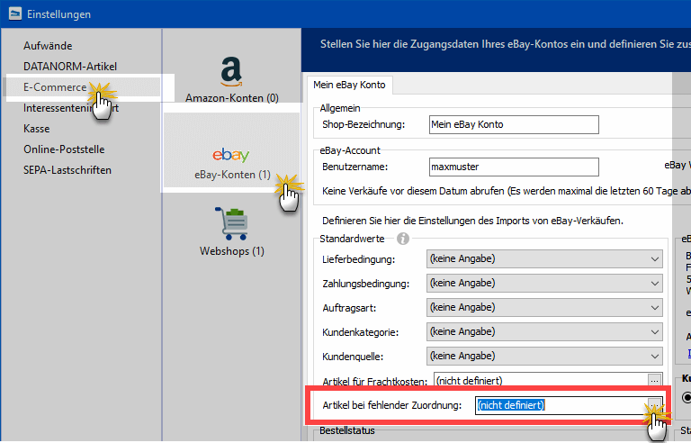 Artikel bei fehlender Zuordnung