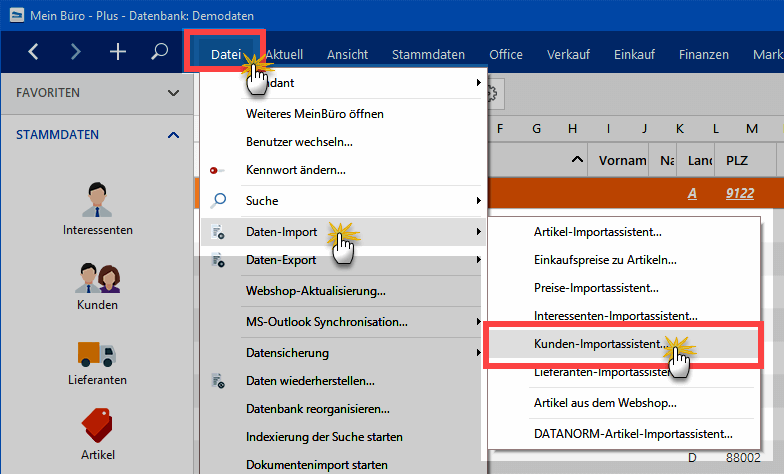 Dateiimport Assistenten