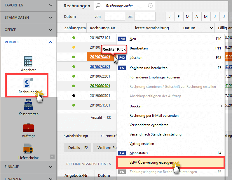 SEPA Überweisung erzeugen