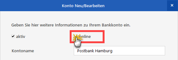 Konto online setzen