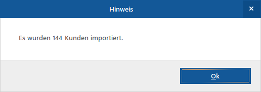 Kundenimport Popup