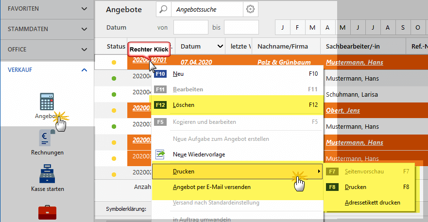 Stapelverarbeitung der Auftragsbestätigung