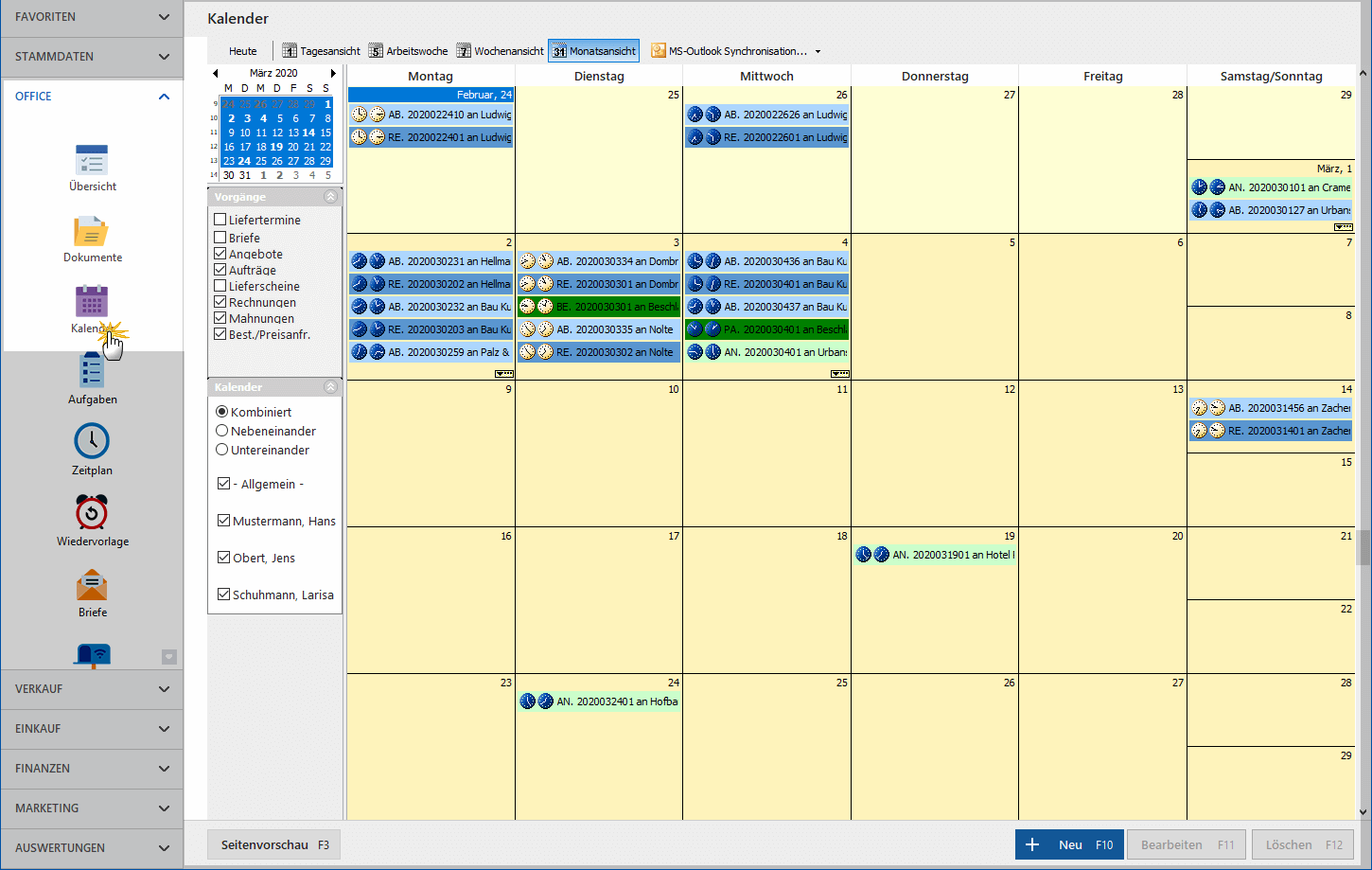 MeinBüro Termin Kalender