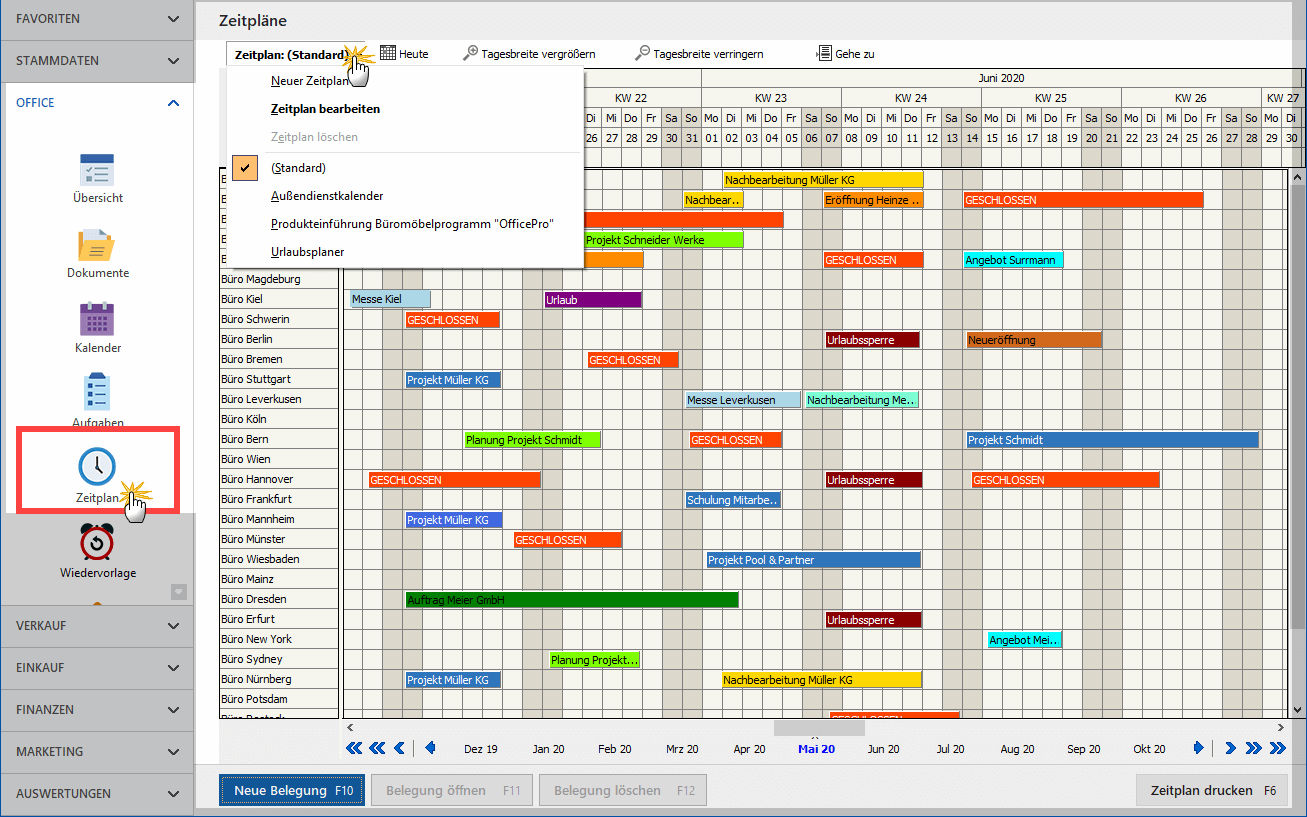 Zeitpläne erstellen