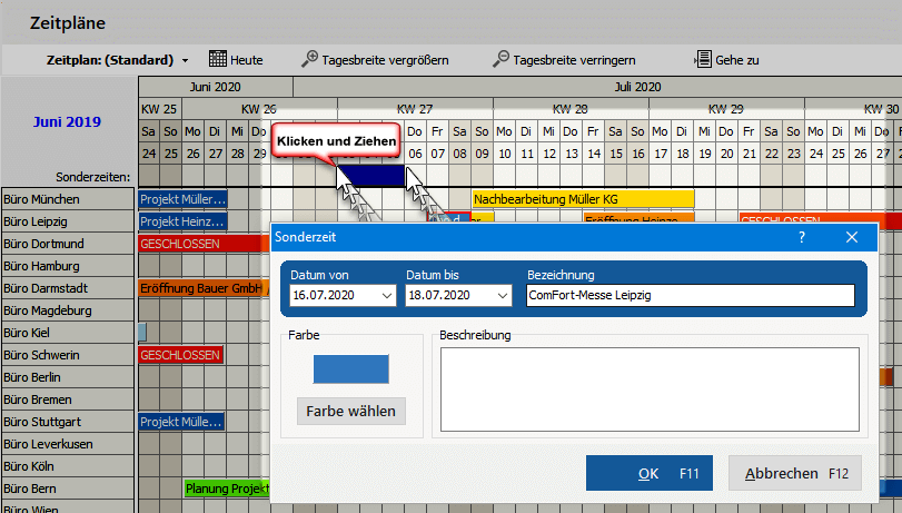 Terminkalender verschieben