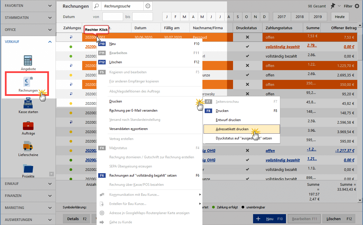 Rechnungen per E-Mail versenden