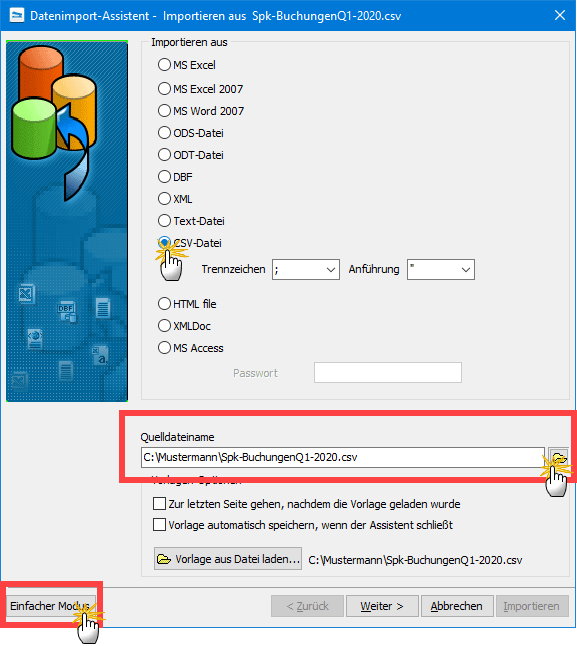 Dateiimport Assistenten