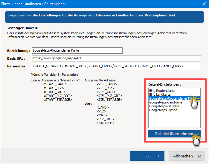 Routenplaner nutzen