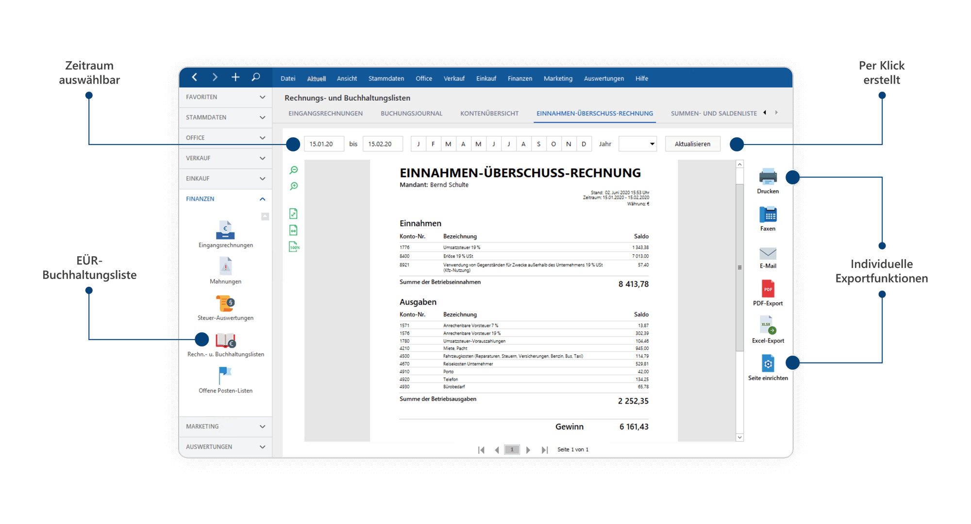 Rechnungen direkt in der Druckansicht schreiben | Rechnungsprogramm MeinBüro