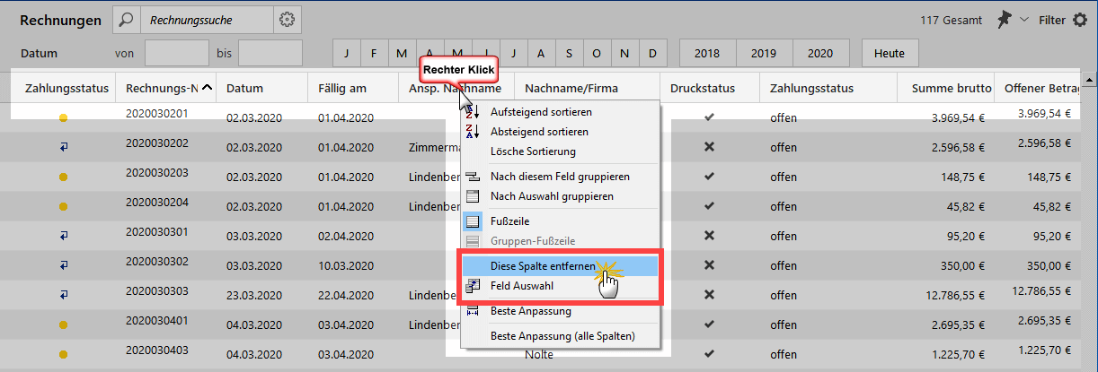 Spalten definieren 2 Spalten definieren 2