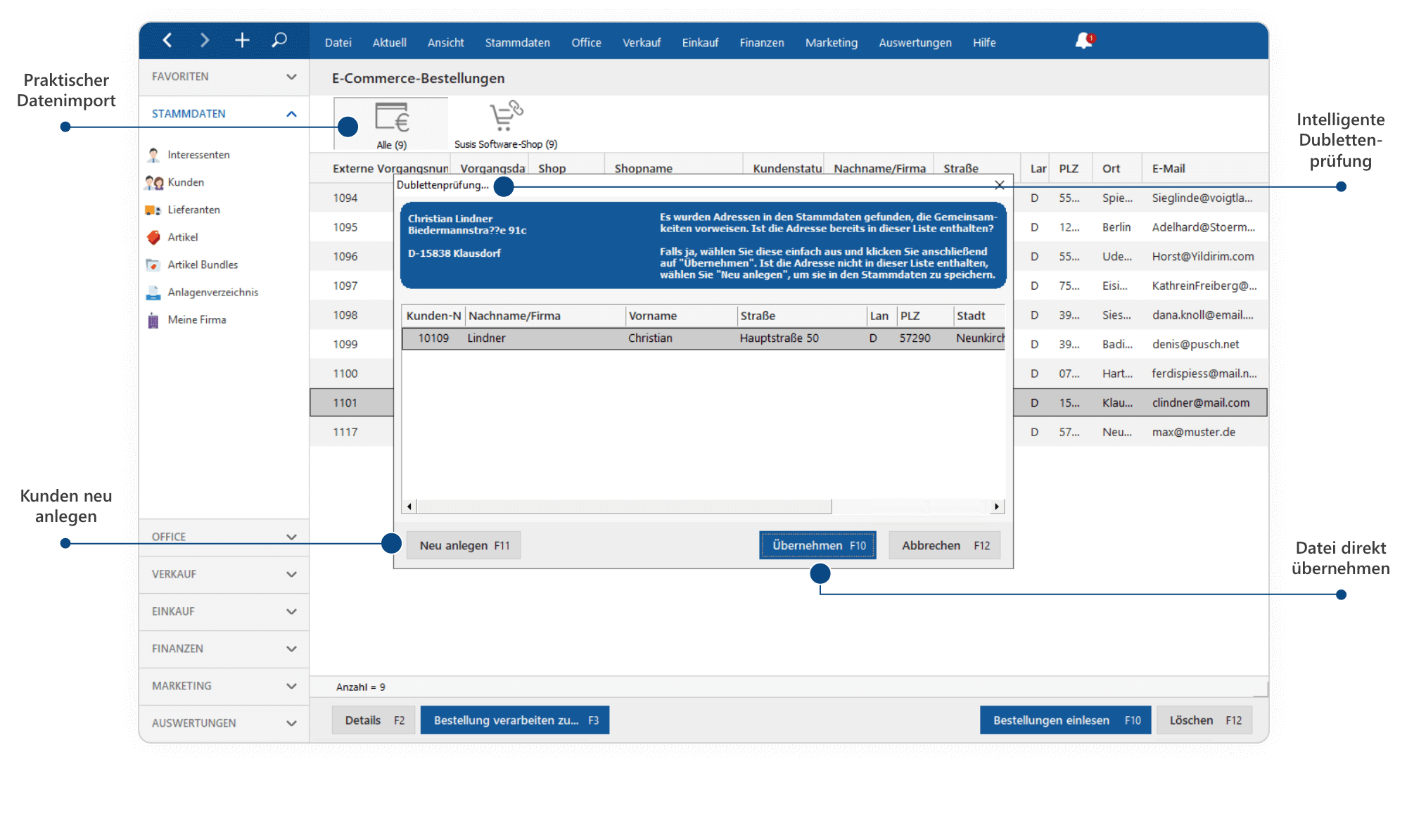 Modul Webselling - MeinBüro - Slider