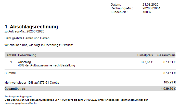 MeinBüro  Die Rechnung, bitte!