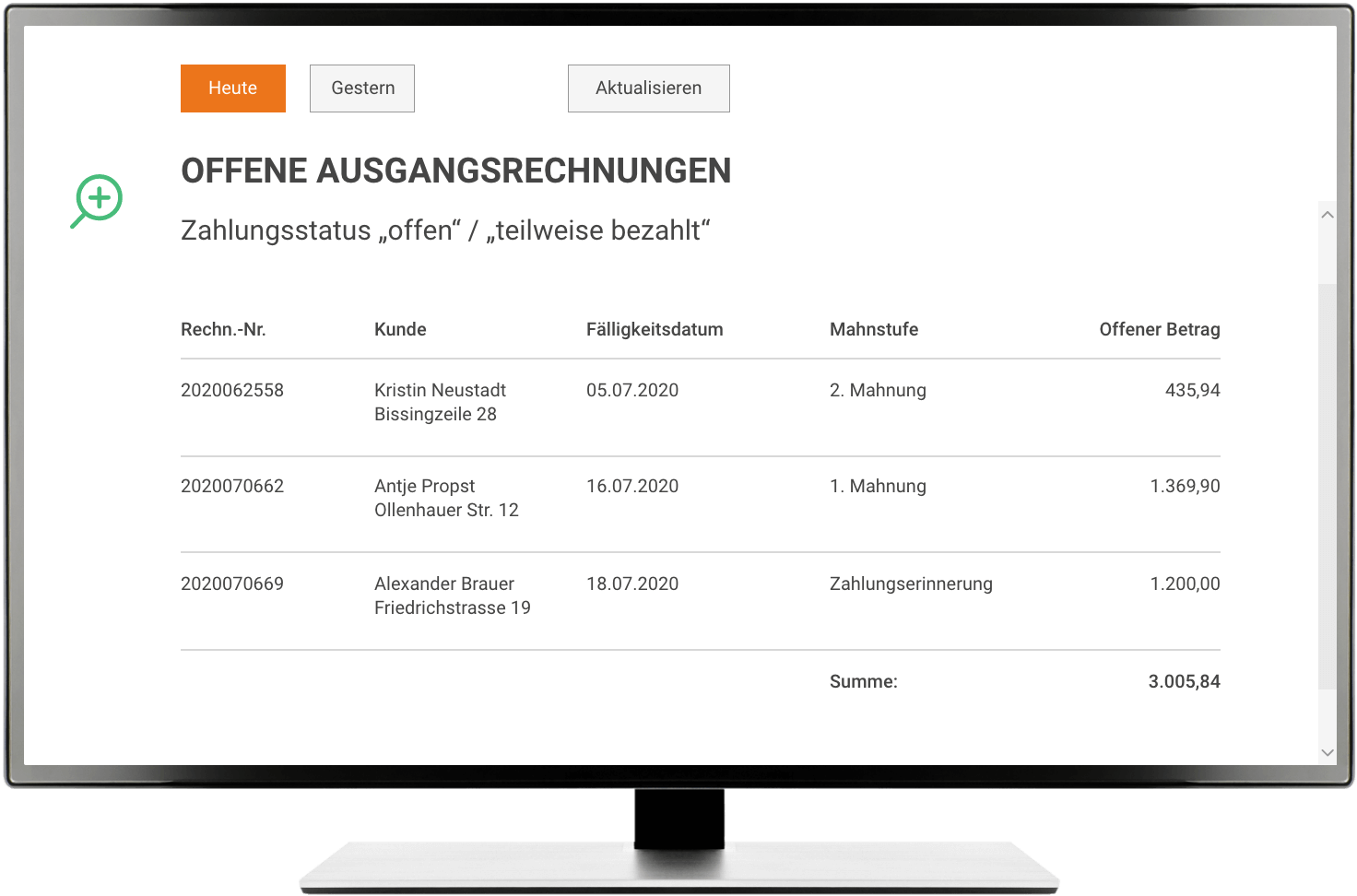 Offene Posten im Blick
