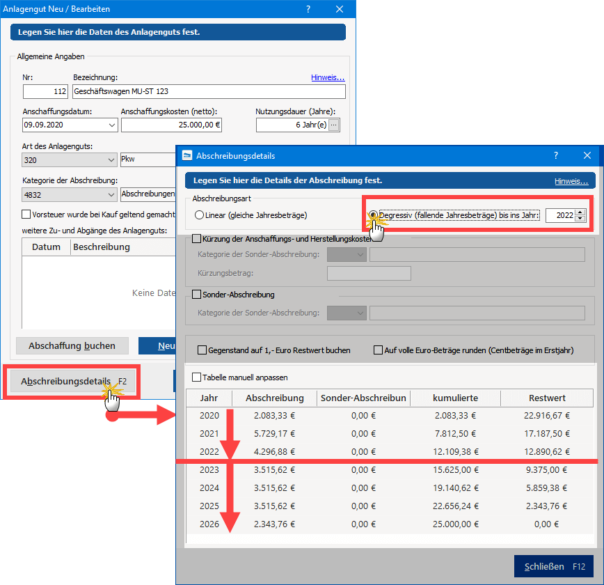 Abschreibungsdetails