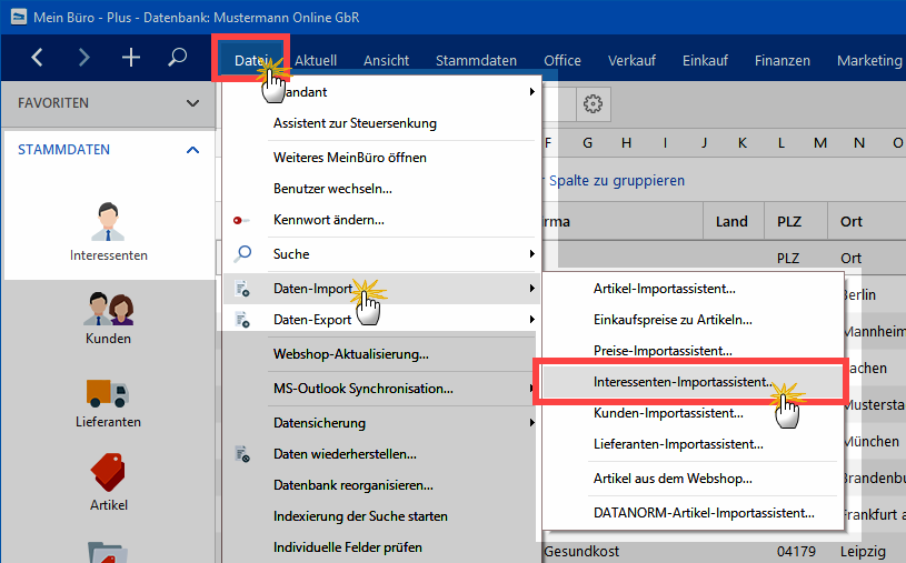 Interessenten-Import