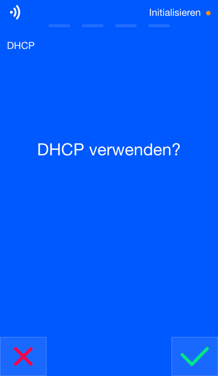 DHCP verwenden mit Ja bestätigen