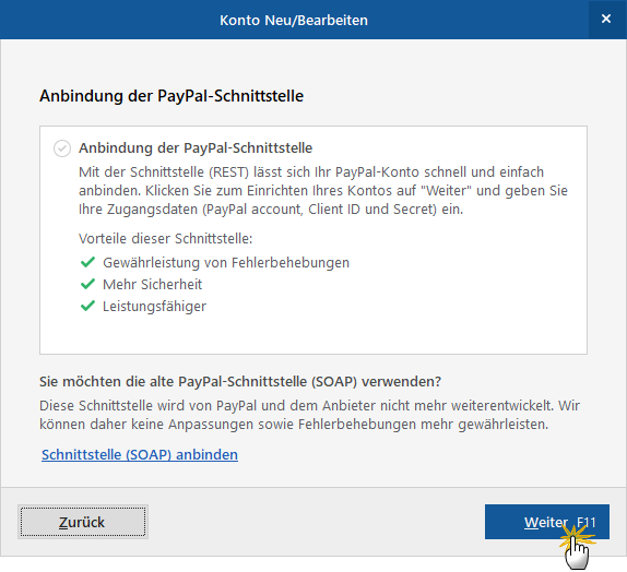 Paypal Schnittstelle