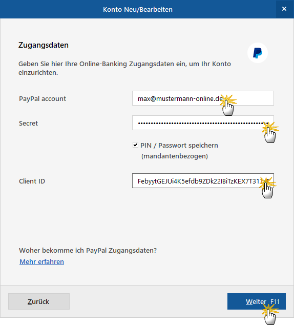 Paypal Schnittstelle