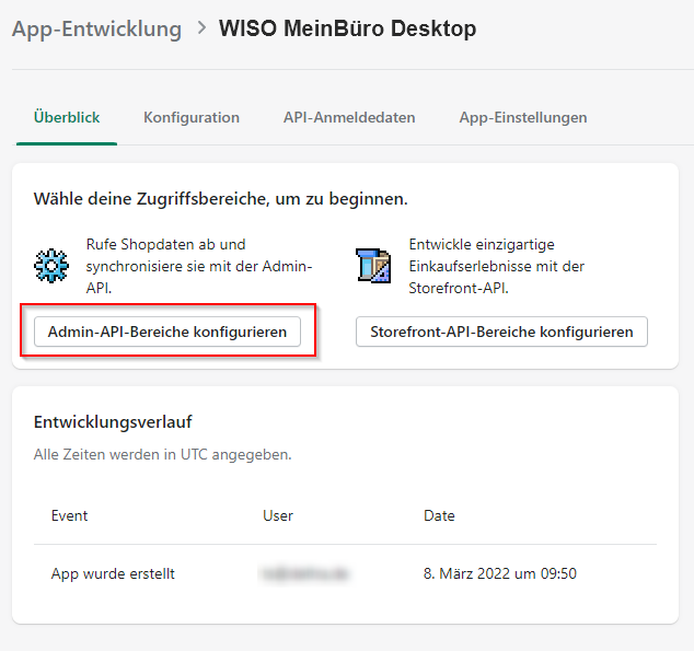 Hinleitung zum Admin-API-Bereich