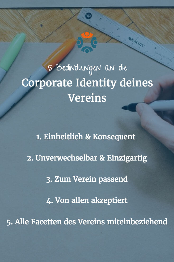 Infografik: 5 Startbedingungen an die Corporate Identity deines Vereins