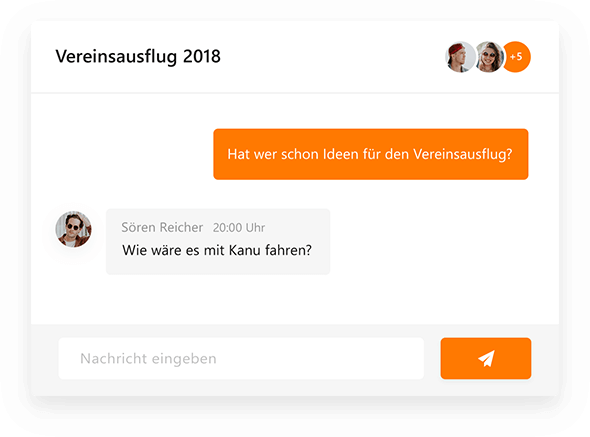 Nachrichten an Vereinsmitglieder schreiben mit MeinVerein, der smarten Vereinsverwaltung.