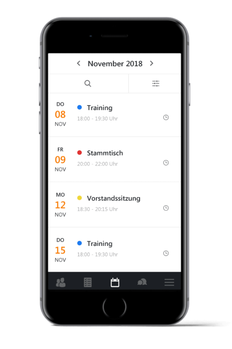 Mein Verein Kalender mobil