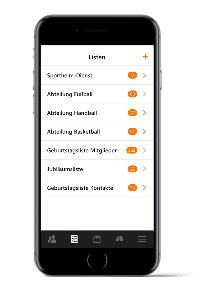 Listenansicht in der App
